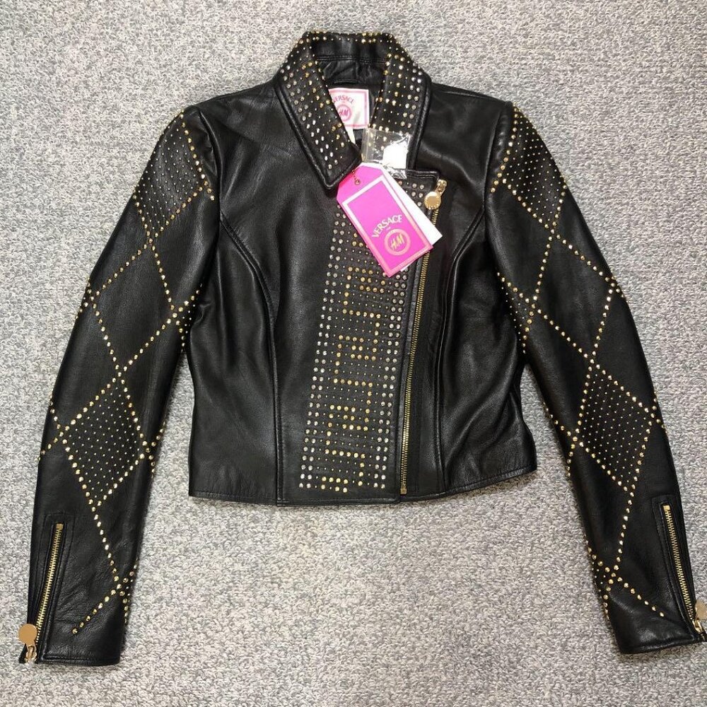 Iconic Versace for H&M Studded Leather Jacket